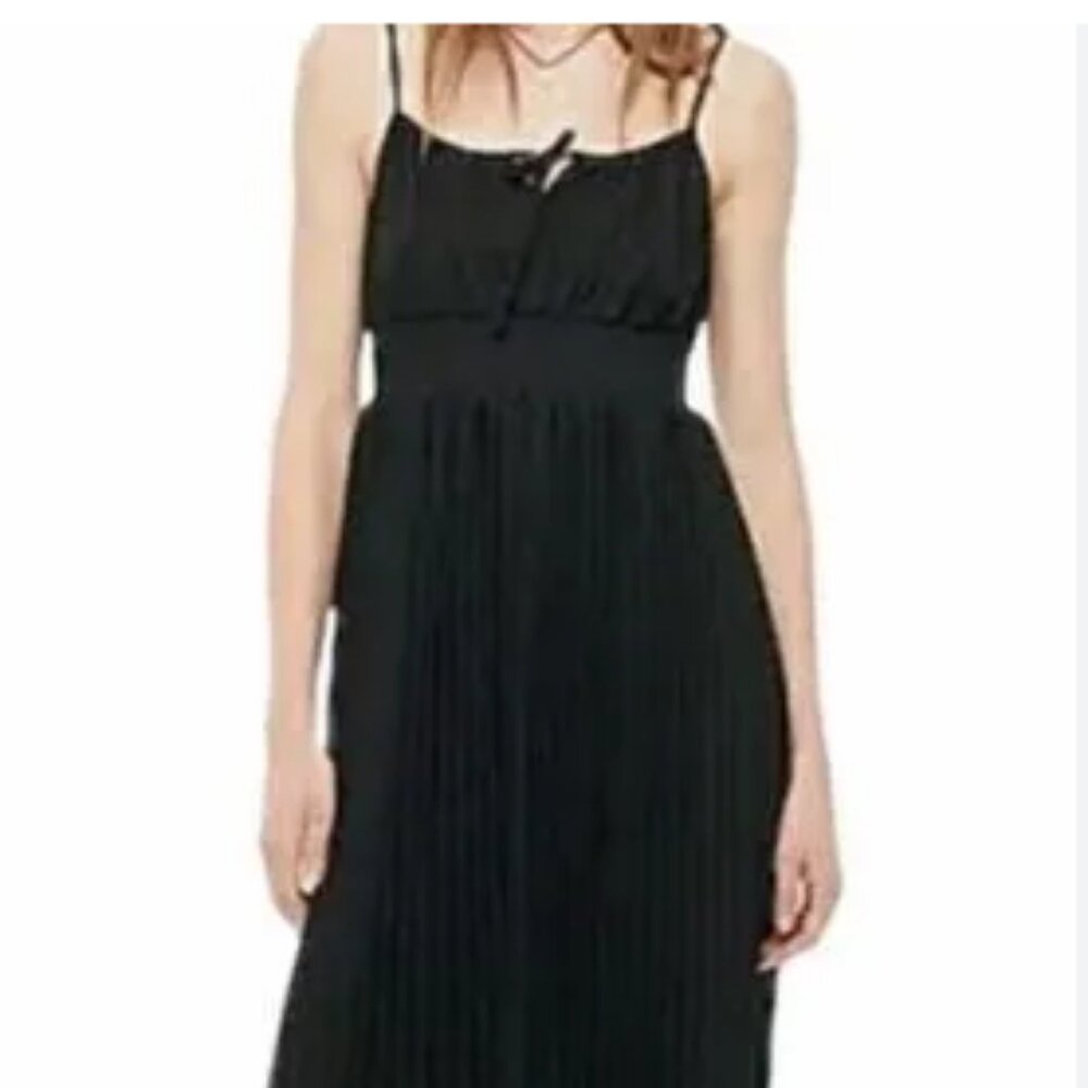 J.Crew Smocked-waist pleated dress in Black Size 10